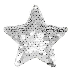 Hanger pailletten ster Zilver 9x9cm-Kraaltjes van Renate
