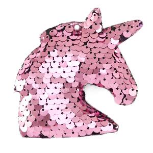 Hanger pailletten unicorn Pink 8x7cm-Kraaltjes van Renate