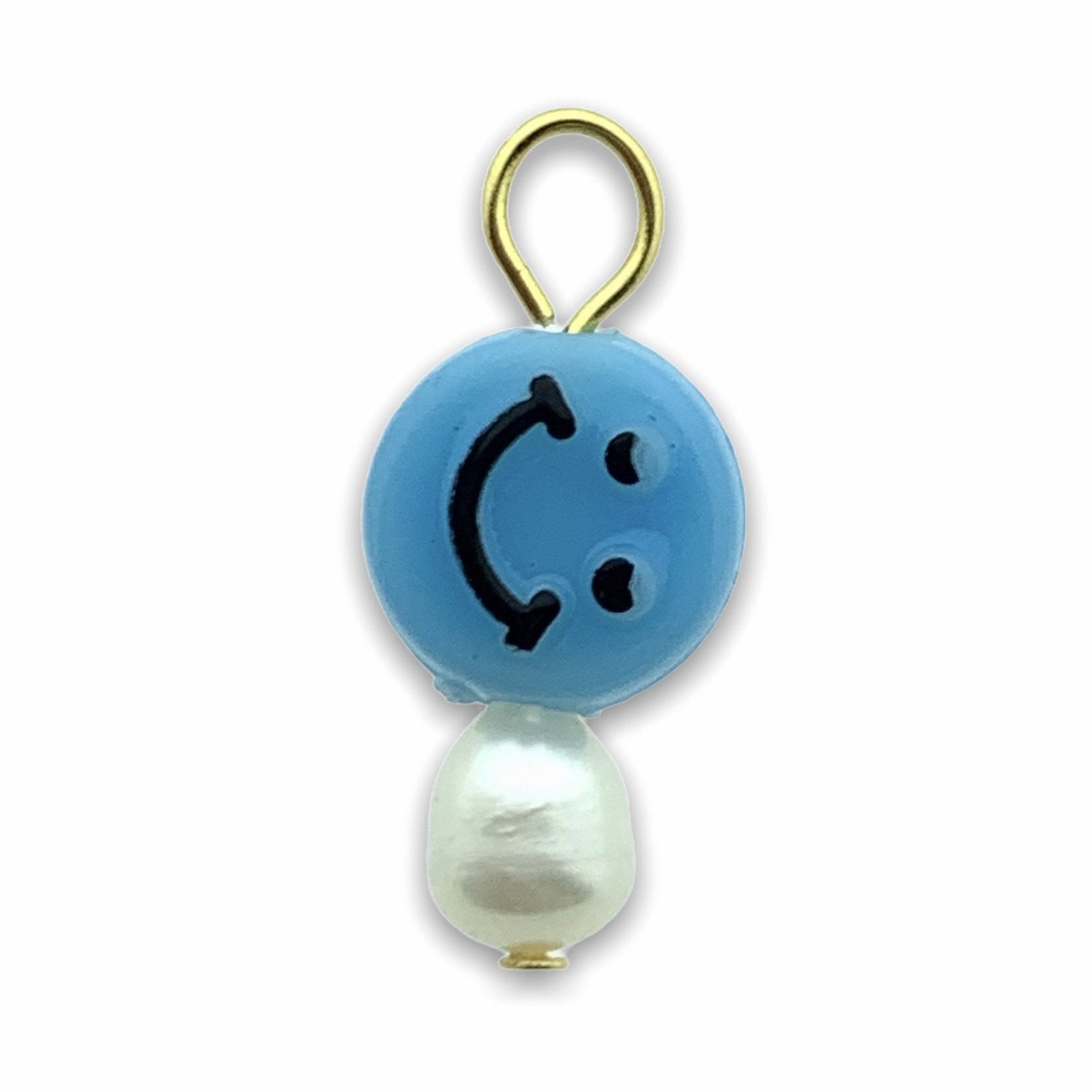 Hanger parel acryl smiley blauw-Kraaltjes van Renate