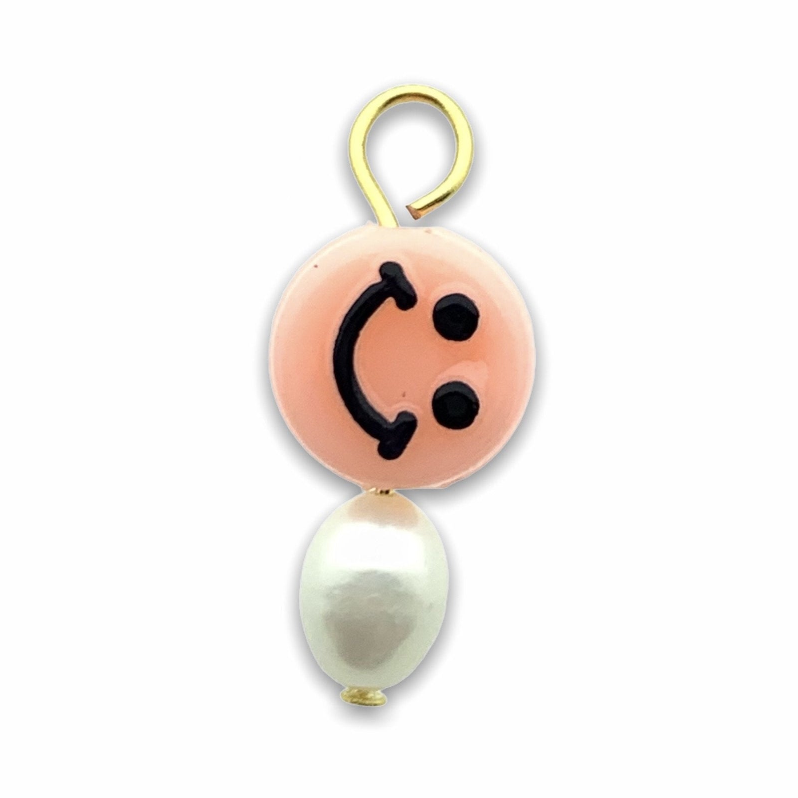Hanger parel acryl smiley oranje-Kraaltjes van Renate