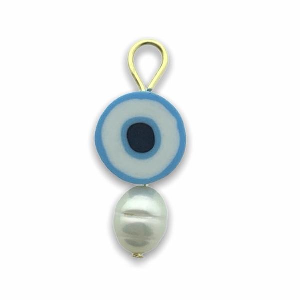 Hanger parel evil eye blauw-Kraaltjes van Renate