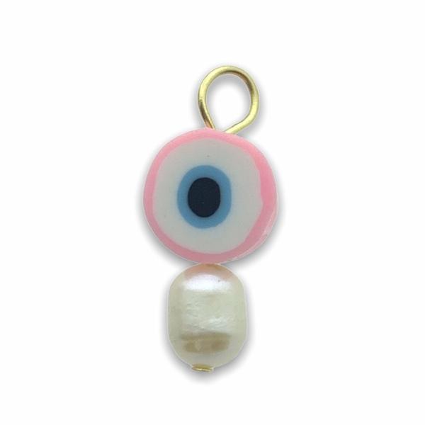 Hanger parel evil eye roze-Kraaltjes van Renate