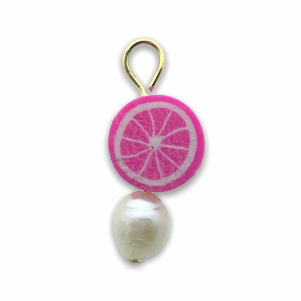 Hanger parel fruit sinaasappel roze-Kraaltjes van Renate