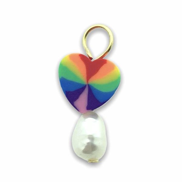 Hanger parel hart regenboog-Kraaltjes van Renate