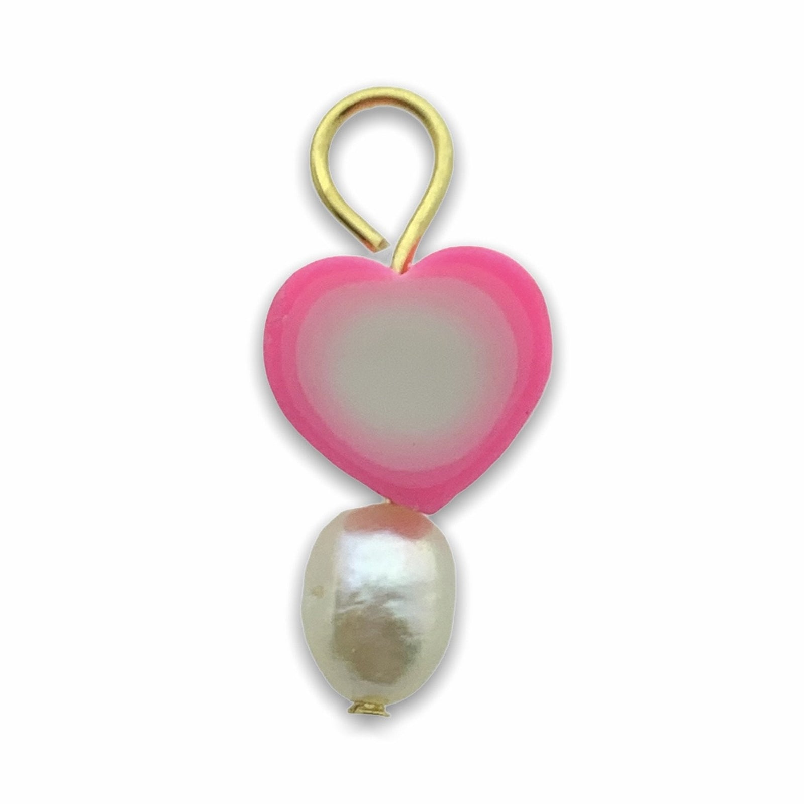 Hanger parel hart roze-wit-Kraaltjes van Renate
