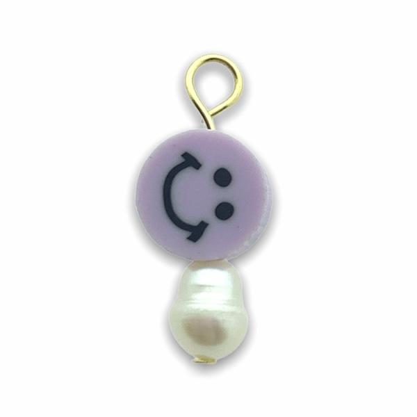Hanger parel smiley lila-Kraaltjes van Renate