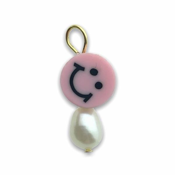 Hanger parel smiley roze-Kraaltjes van Renate
