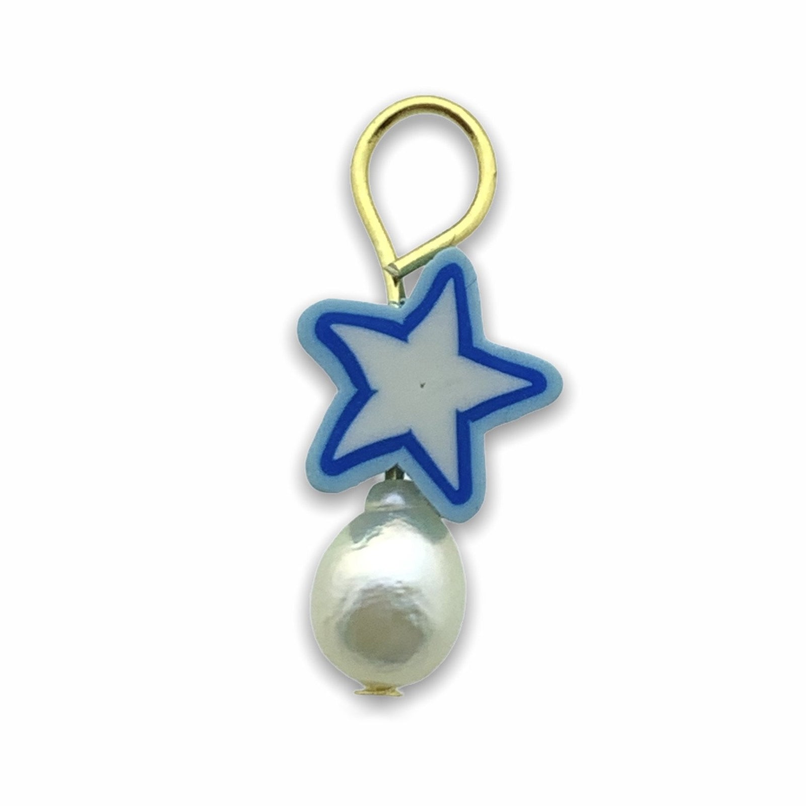 Hanger parel ster blauw-Kraaltjes van Renate