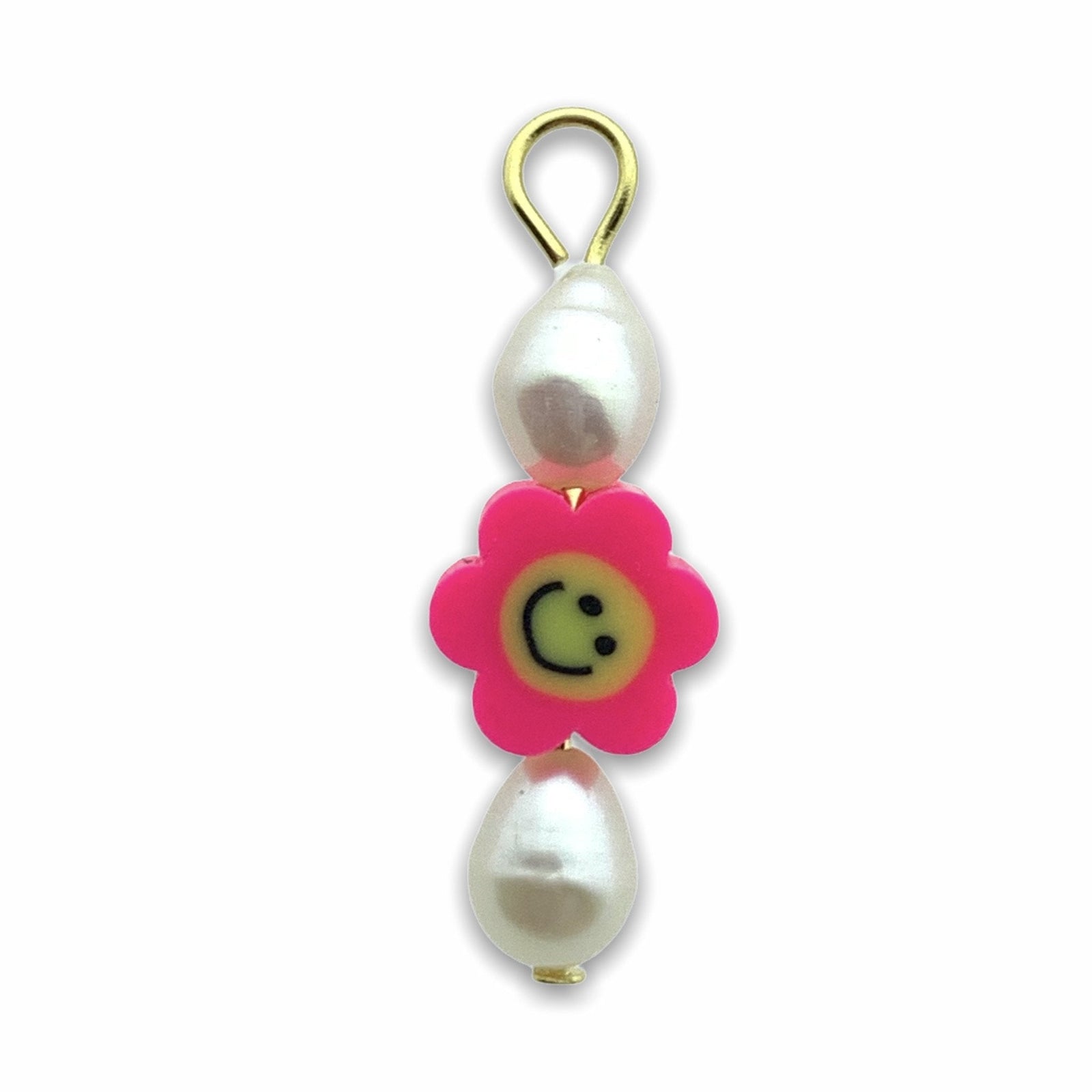 Hanger parels bloem roze-Kraaltjes van Renate