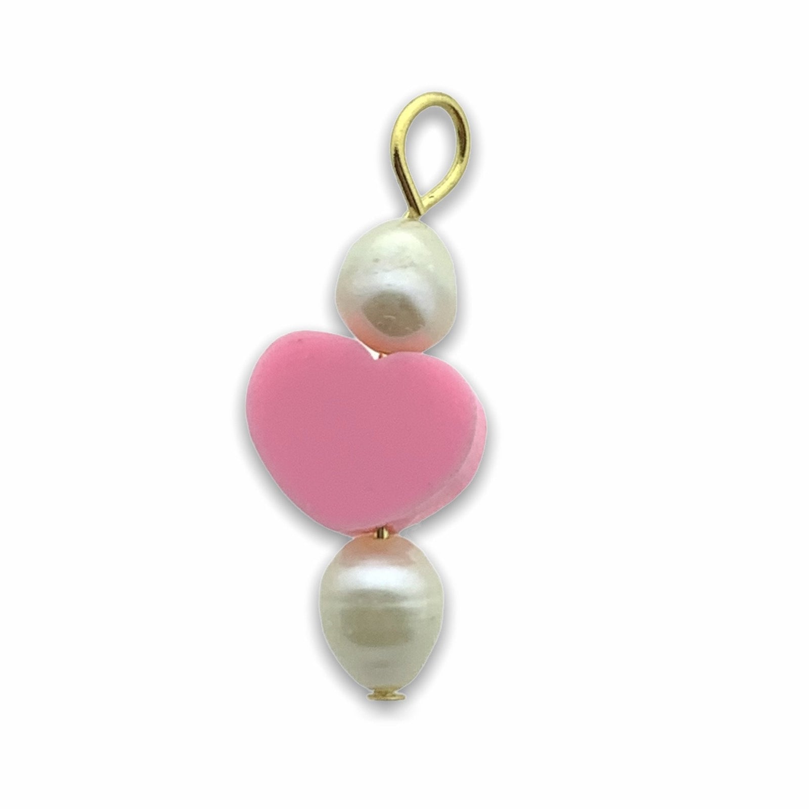 Hanger parels hart roze-Kraaltjes van Renate
