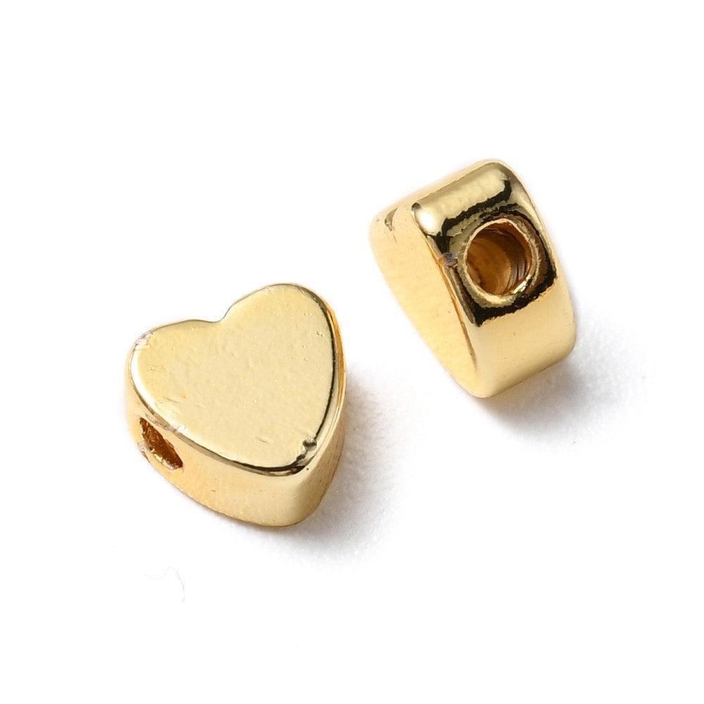 Hartje goud Brass 5mm- per stuk-bedels-Kraaltjes van Renate