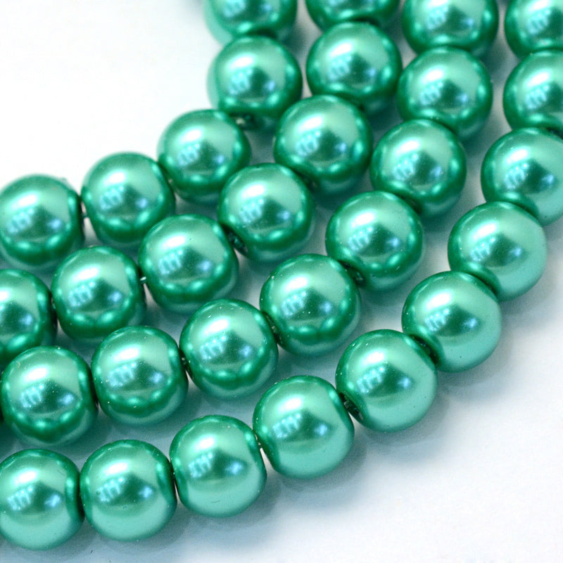 Hele streng glas parels sea green 5mm - ±180 stuks-Kralen-Kraaltjes van Renate