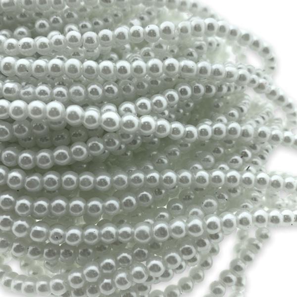 Hele streng glas parels wit 4mm - ±200 stuks-Kralen-Kraaltjes van Renate