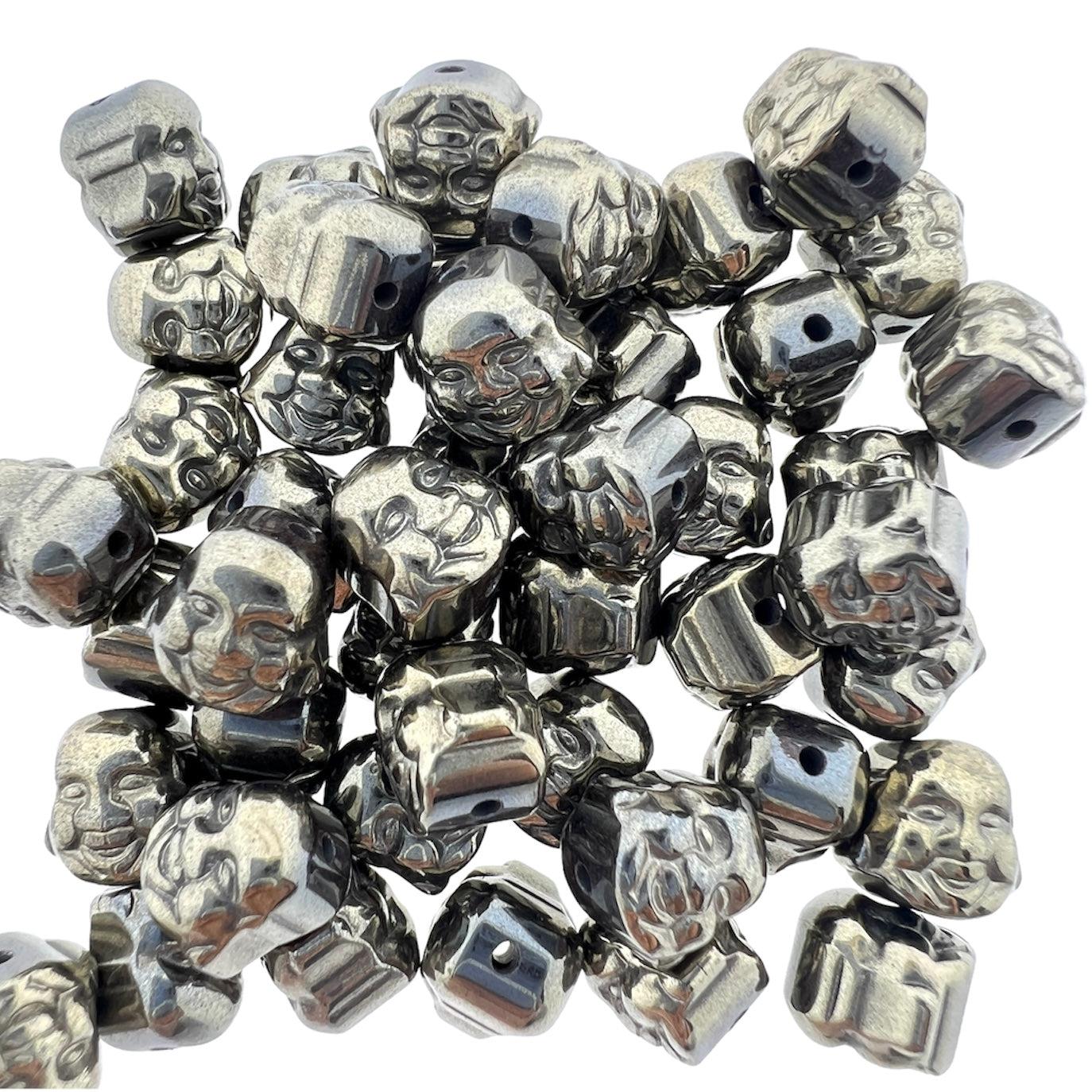 Hematiet buddha kraal zilver plated 8mm-Kralen-Kraaltjes van Renate