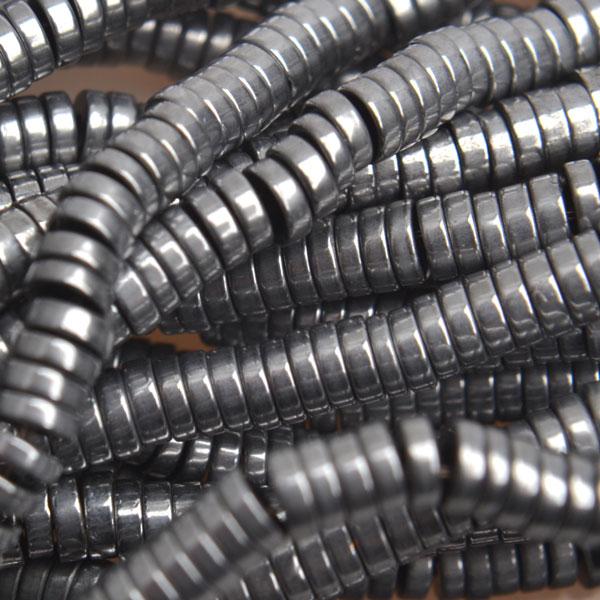 Hematiet disc dark silver plated 3x1mm - 25 stuks-Kraaltjes van Renate