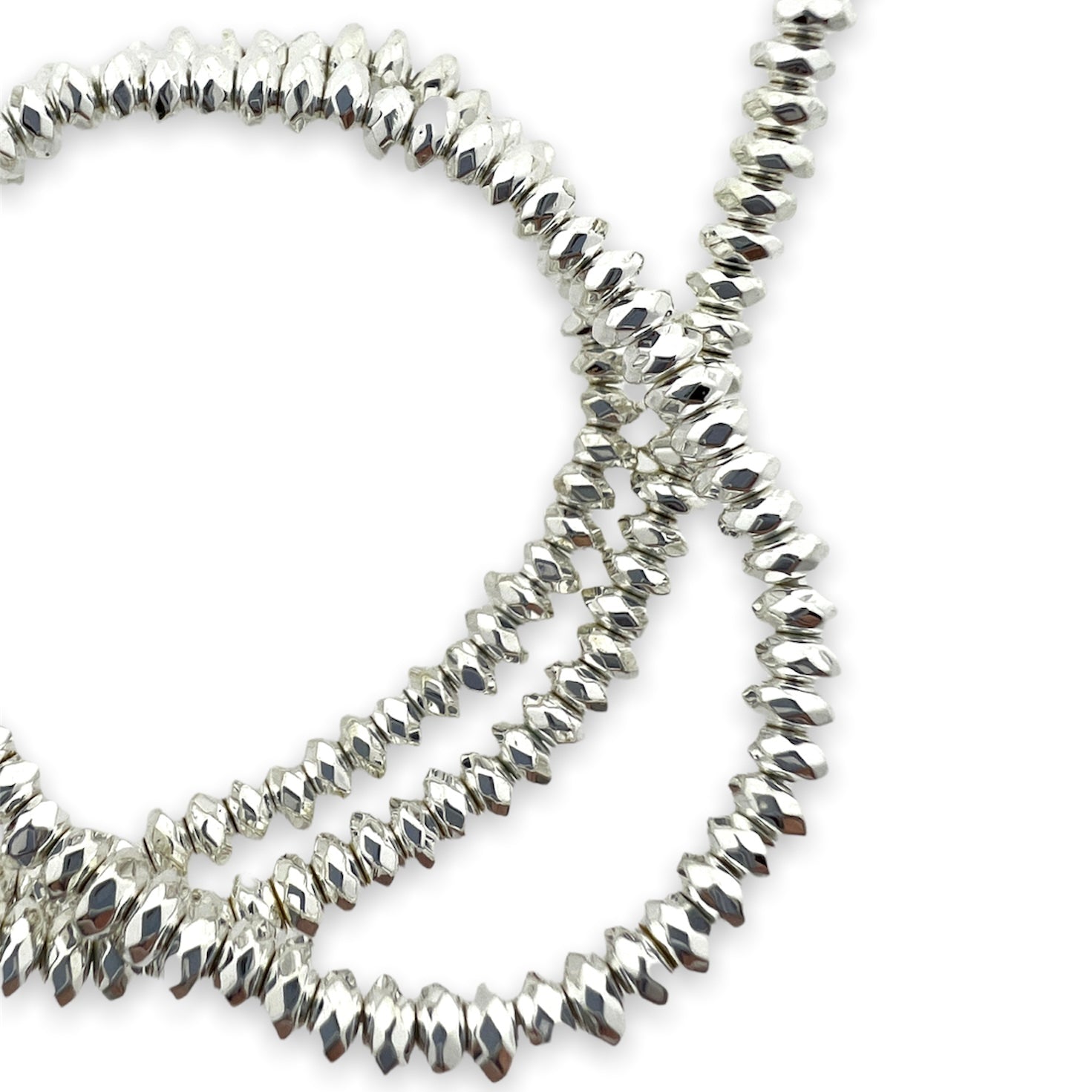 Hematiet disc facet silver plated 4x2mm - per 10 stuks-Kralen-Kraaltjes van Renate