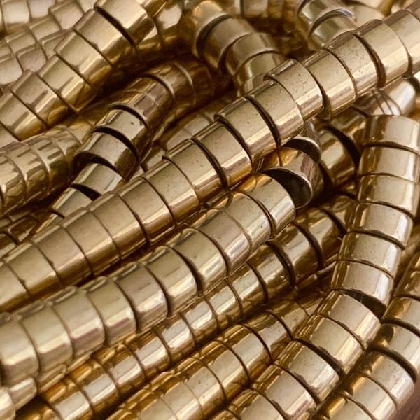 Hematiet disc gold plated 4,5x1mm - 20 stuks-Kraaltjes van Renate