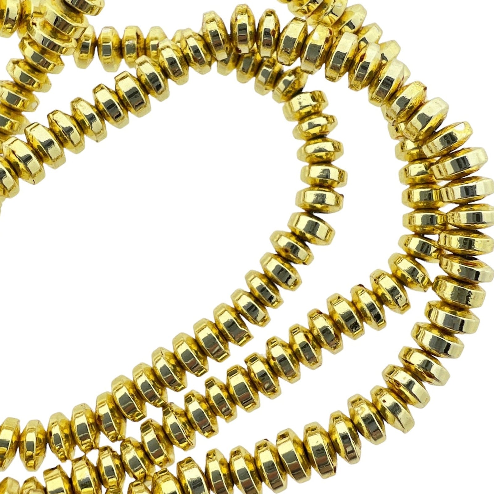 disc hematiet gold plated 4mm - per 20 stuks-Kralen-Kraaltjes van Renate