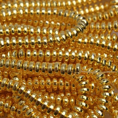 Hematiet disc gold plated 4x2mm - 25 stuks-Kraaltjes van Renate