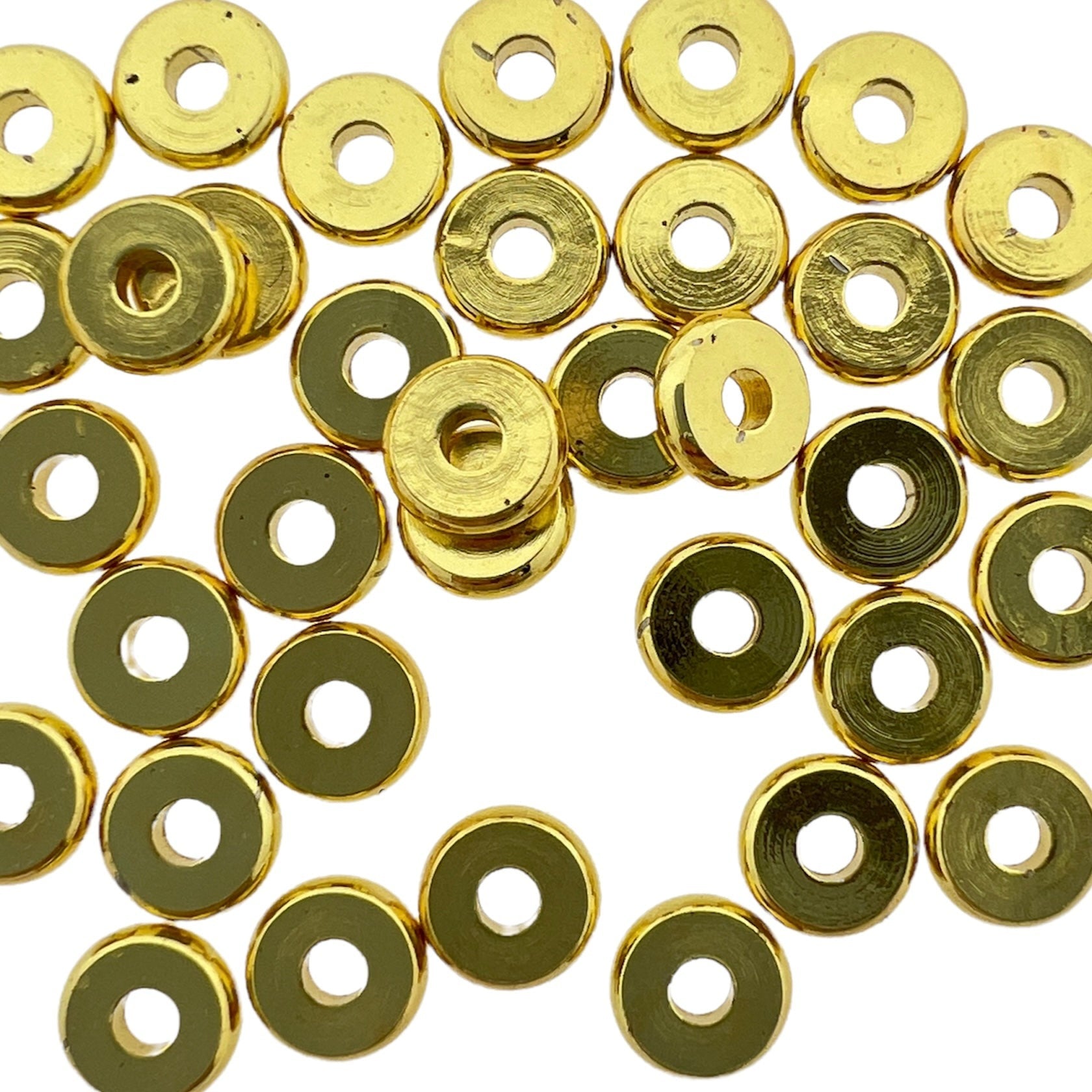 disc hematiet gold plated 6mm - per stuk-Kralen-Kraaltjes van Renate