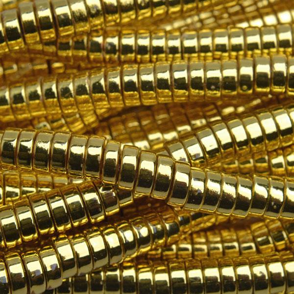Hematiet disc gold plated 6x2mm - 20 stuks-Kraaltjes van Renate