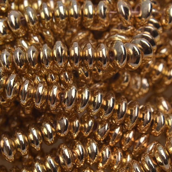 Hematiet disc light gold plated 6x3mm - 20 stuks-Kraaltjes van Renate