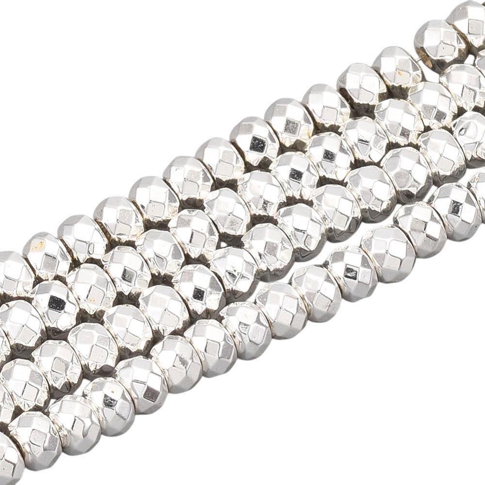 Hematiet electroplated faceted 3mm- per 15 stuks-Kralen-Kraaltjes van Renate