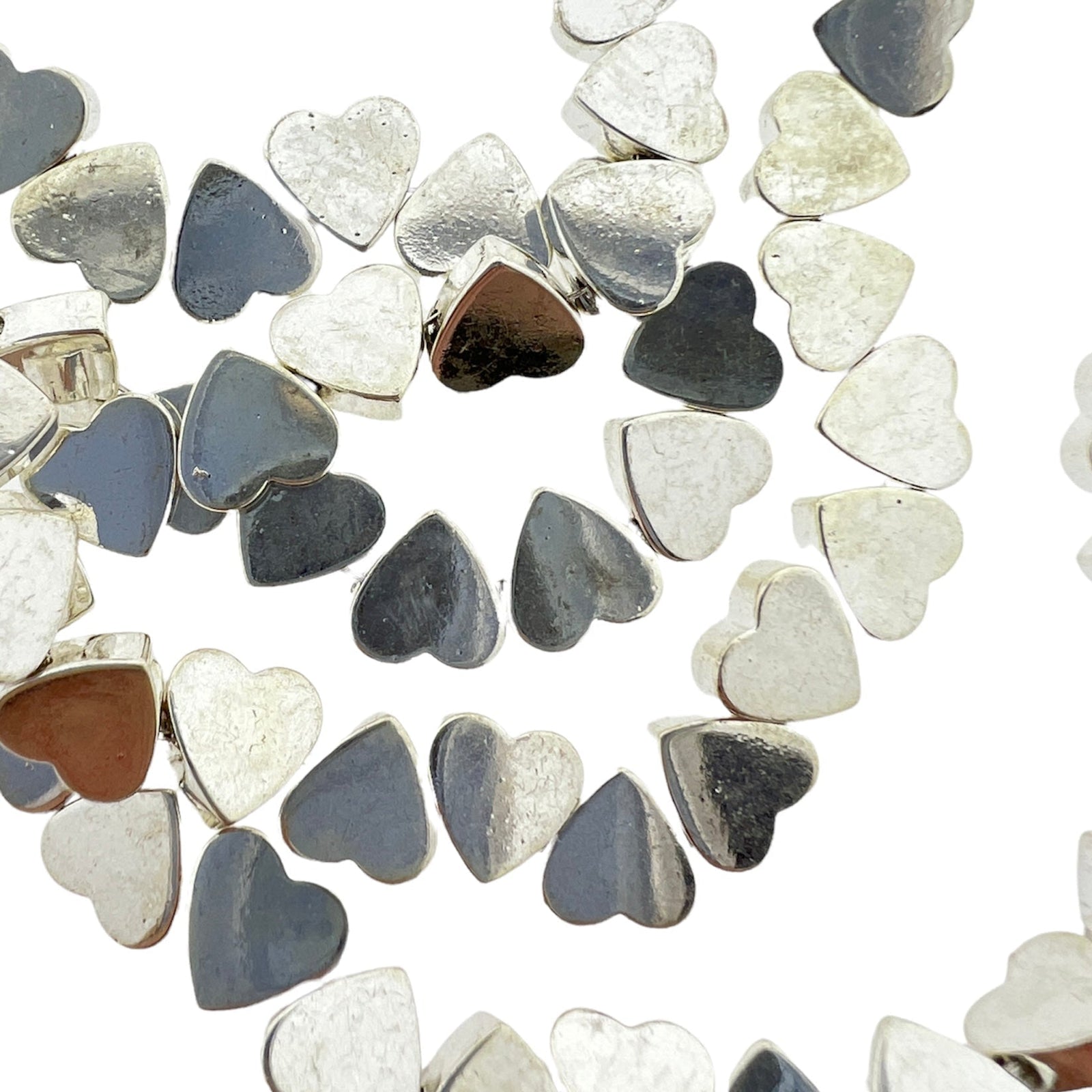 Hematiet hartjes zilver 8x8x2mm - per stuk-Kralen-Kraaltjes van Renate