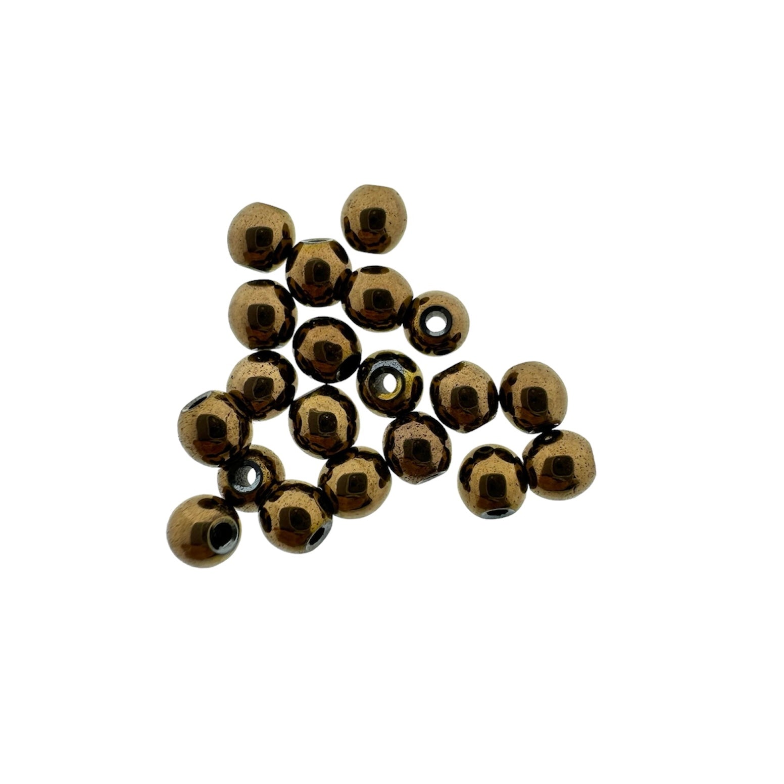 Hematiet kraal copper plated 3mm - per 25 stuks-Kralen-Kraaltjes van Renate