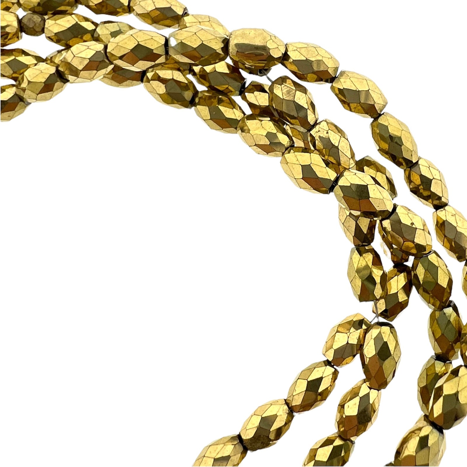 kraal Hematiet gold plated facet 5x3mm - per 5 stuks-Kralen-Kraaltjes van Renate