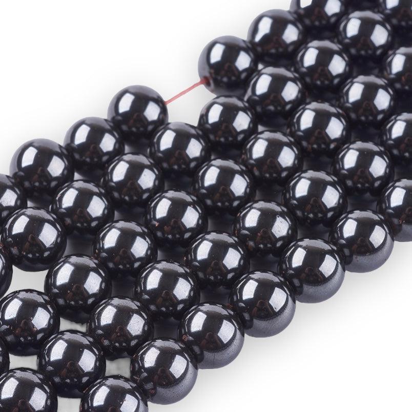 Hematiet kraal rond zwart 8mm - 20 stuks-Kralen-Kraaltjes van Renate