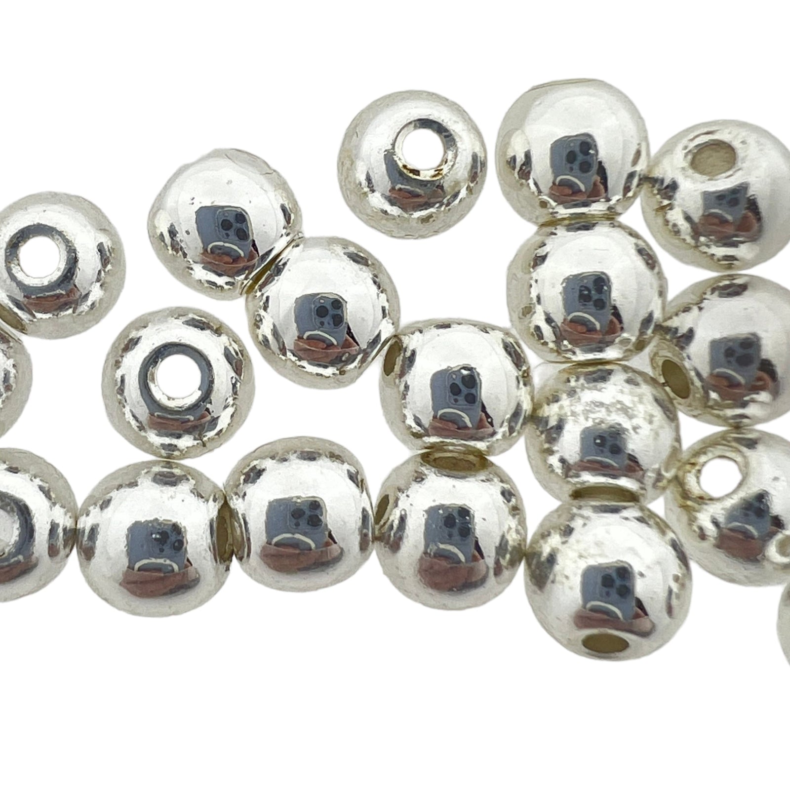 Hematiet kraal silver plated 8mm - 15 stuks-Kralen-Kraaltjes van Renate