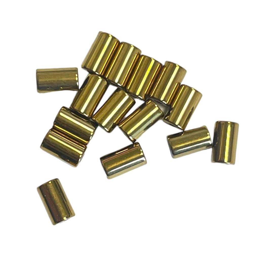 Hematiet kralen golden plated 3x5mm- per 15 stuks-Kralen-Kraaltjes van Renate