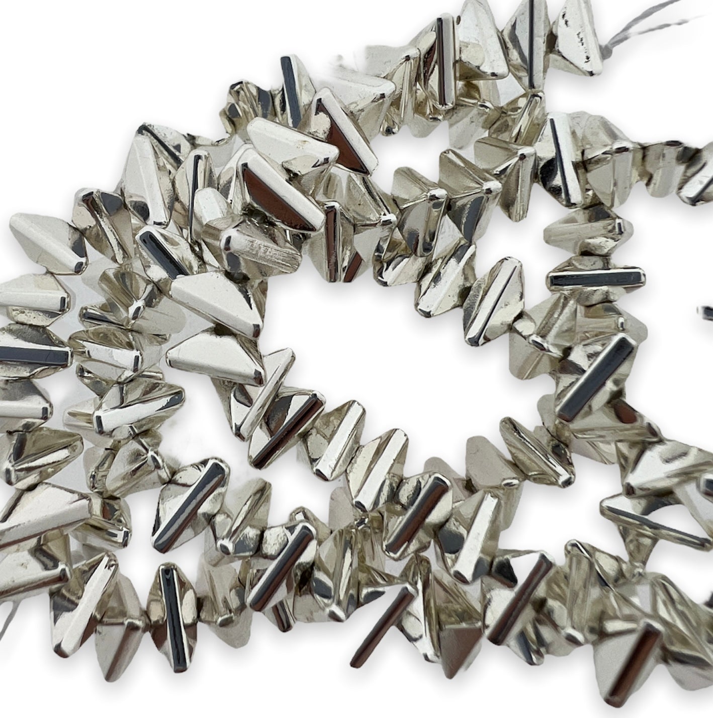 Hematiet triangle silver plated 6x3,5mm - per 8 stuks-Kralen-Kraaltjes van Renate