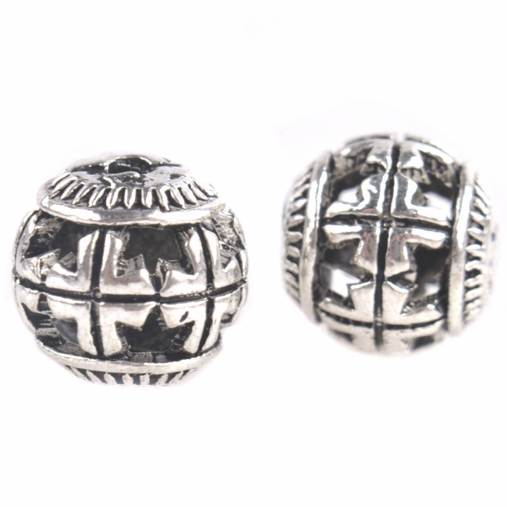 Holle kraal Ø2mm kruizen 10mm-Kraaltjes van Renate