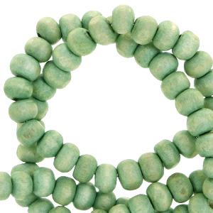 Houten kralen Nature hout-spearmint green 8mm - 50 stuks-Kraaltjes van Renate