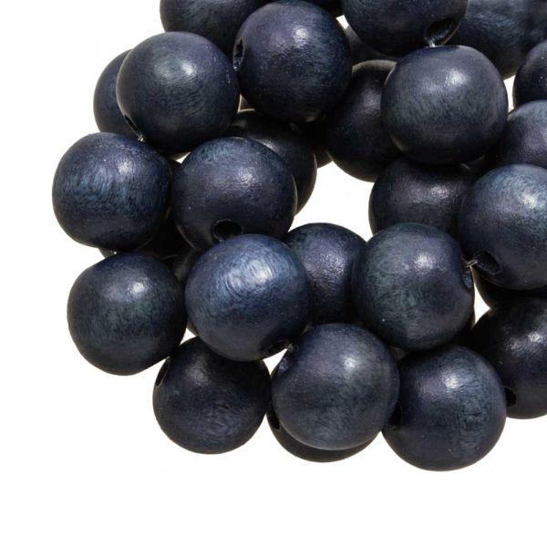 Houten kralen Vintage Dark Blueberry 8mm - 50 stuks-Kraaltjes van Renate