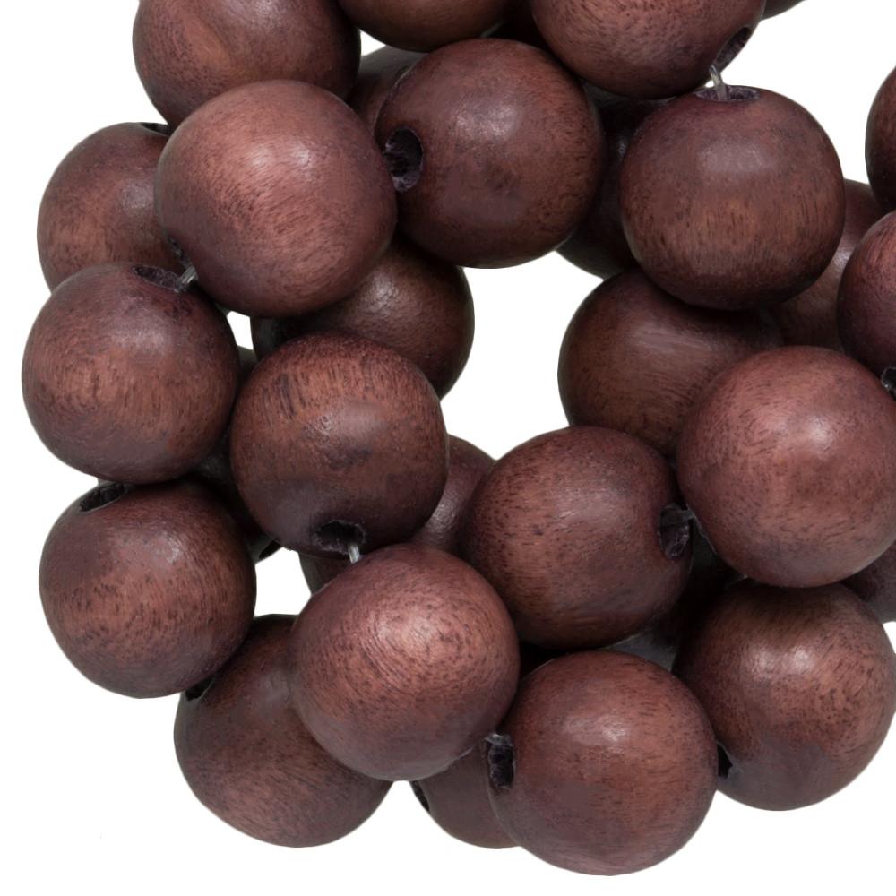 Houten kralen Vintage Saddle brown 12mm - 20 stuks-Kraaltjes van Renate