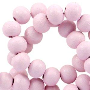 Houten kralen rond Parfait pink 8mm - 50 stuks-Kraaltjes van Renate