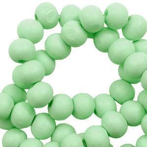 Houten kralen rond Spearmint green 8mm - 50 stuks-Kraaltjes van Renate