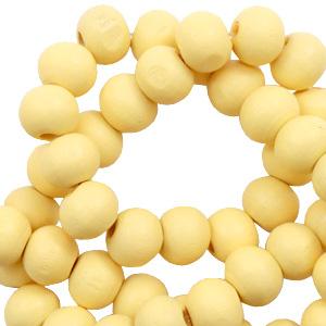 Houten kralen rond Sunshine yellow 8mm - 50 stuks-Kraaltjes van Renate