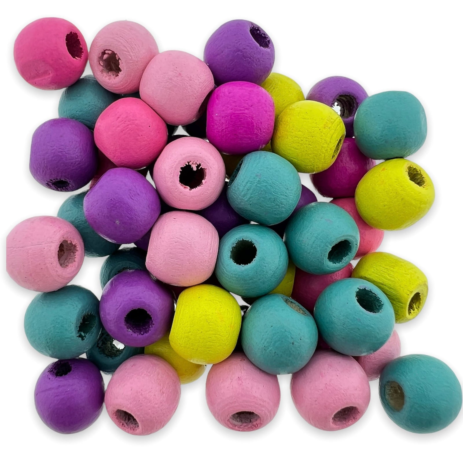 Houten kralen rond multicolor 10x9mm - 50 stuks-Kralen-Kraaltjes van Renate