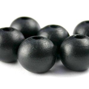 Houten kralen zwart 8mm - 50 stuks-Kraaltjes van Renate