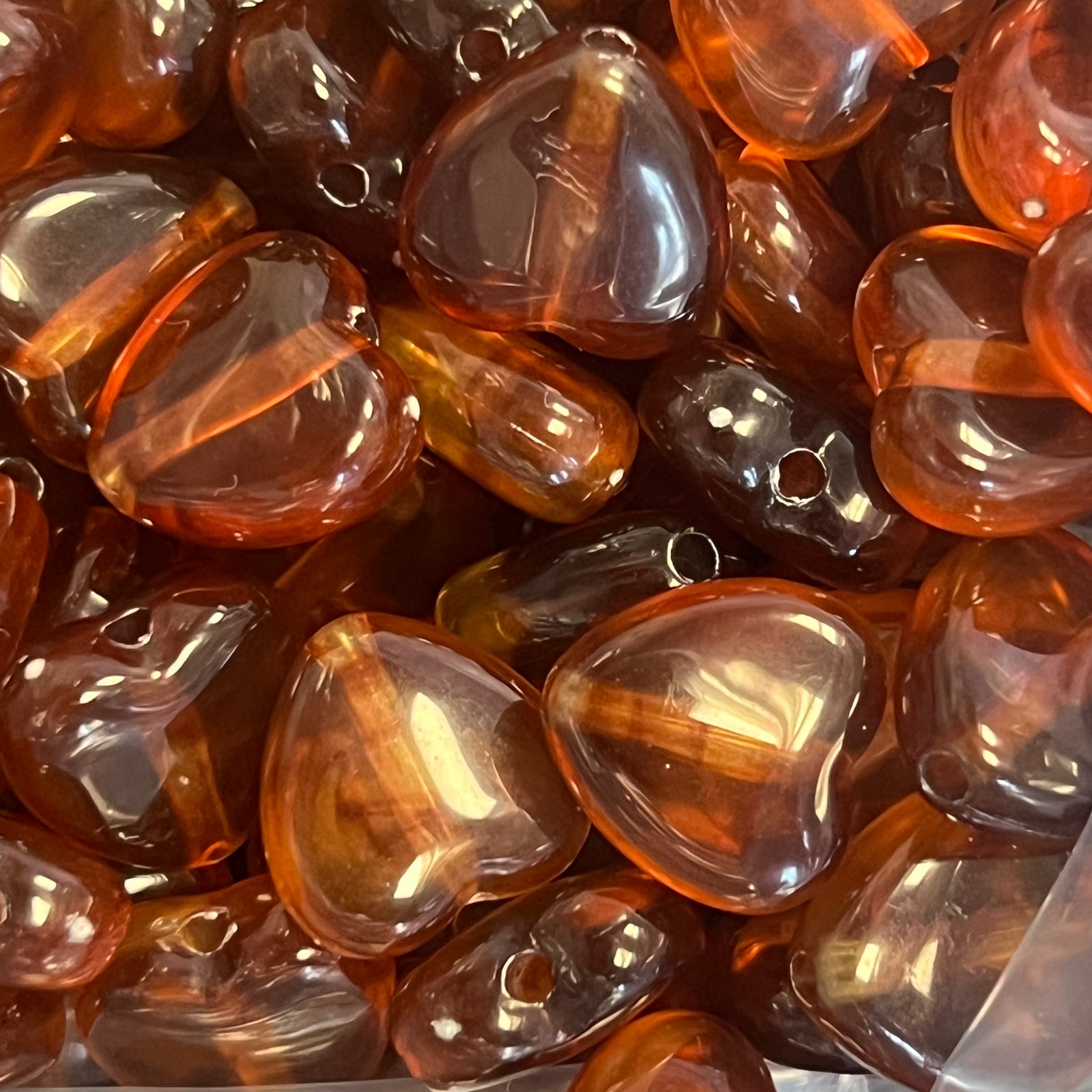 Acryl kraal hart lichtbruin 14mm - per stuk-Kralen-Kraaltjes van Renate