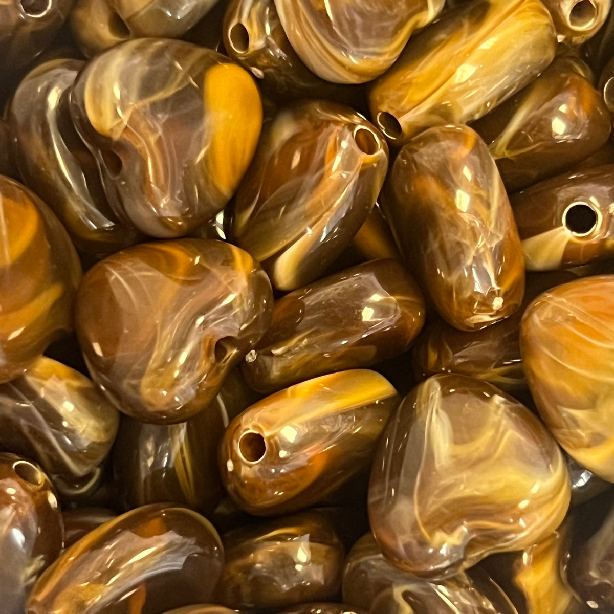 Acryl kraal hart bruin 14mm - per stuk-Kralen-Kraaltjes van Renate