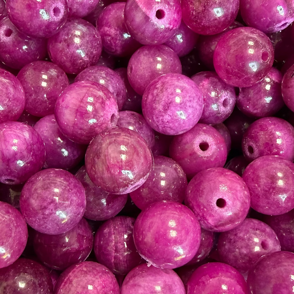 Natuurlijke Edelsteen Jade Kralen Rond Paars 10mm - per stuk