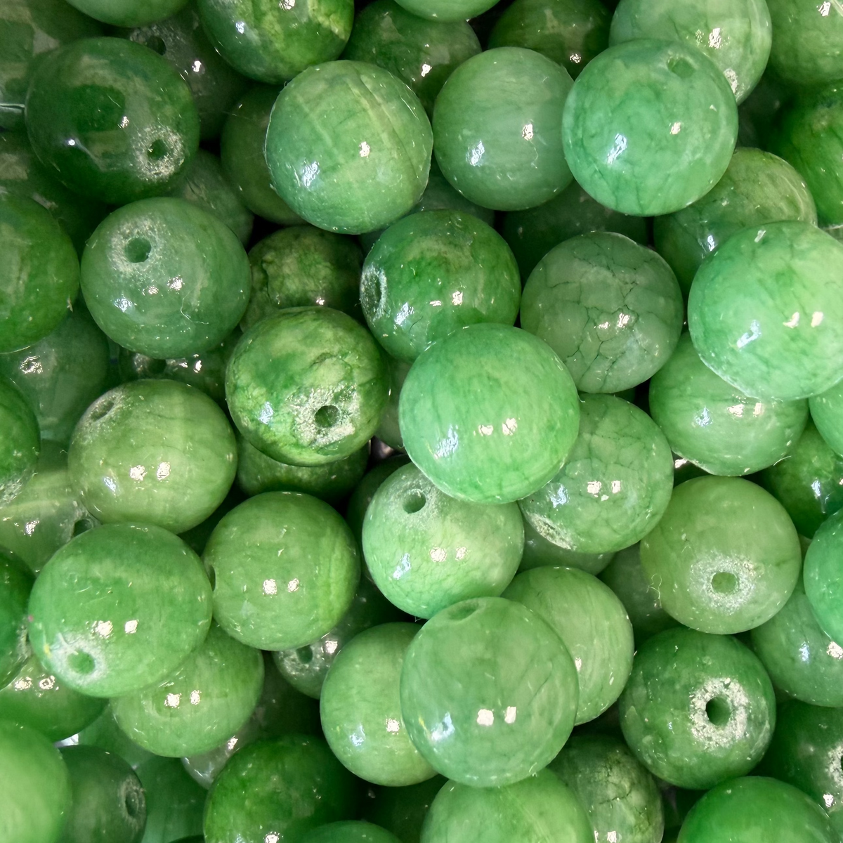 Edelsteen Jade Kralen Rond Groen 10mm - per stuk