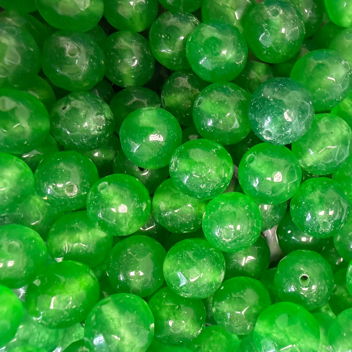 Natuurlijke Edelsteen Jade Kralen Facet Rond Smaragdgroen 10mm - per stuk