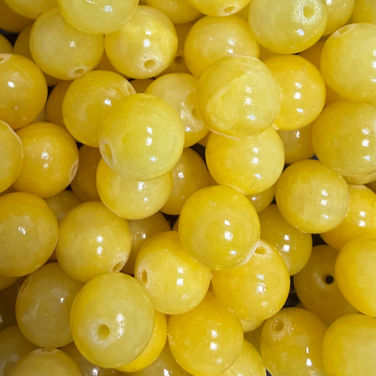 Edelsteen Jade Kralen Rond Geel 10mm - per stuk