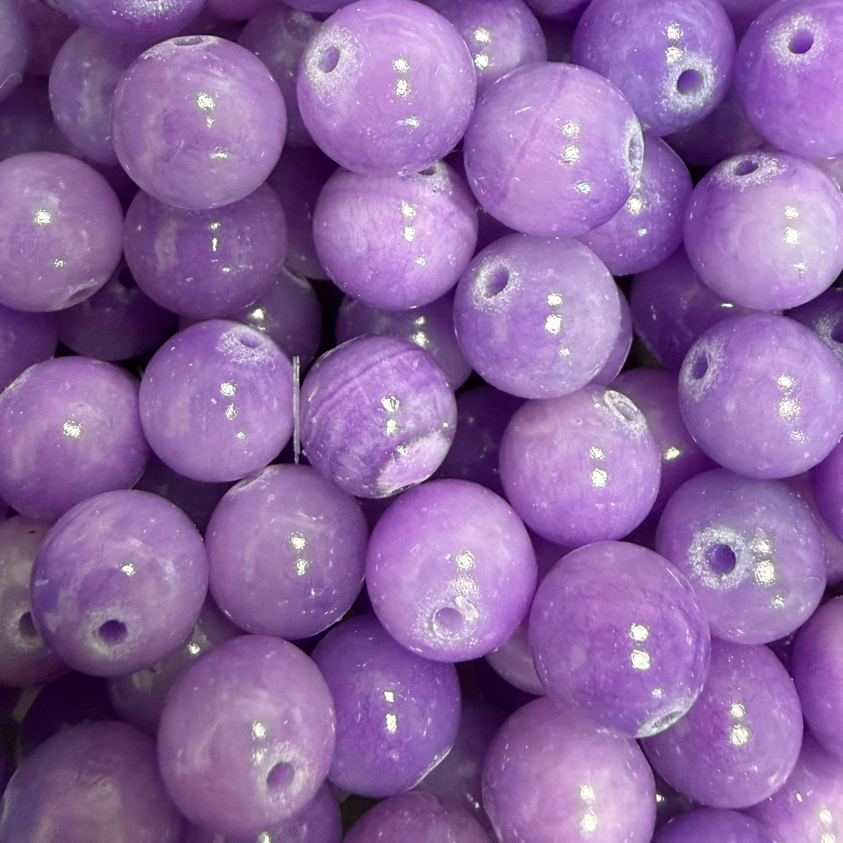 Edelsteen Jade Kralen Rond Lila Paars 10mm - per stuk